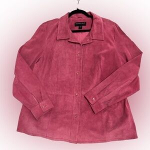 Bernardo Women's Pink Suede Jacket Sz 2X